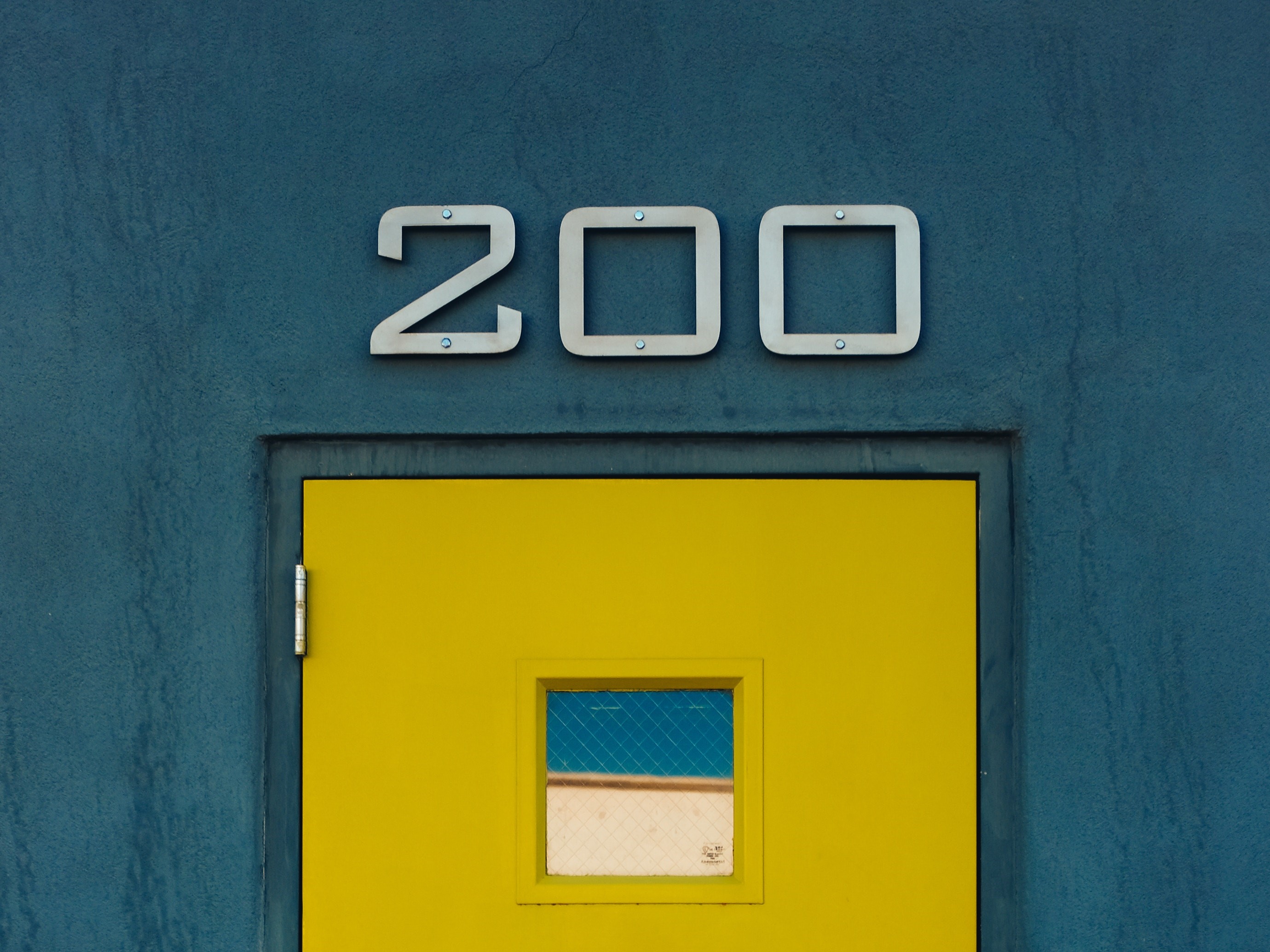 200 sign on door