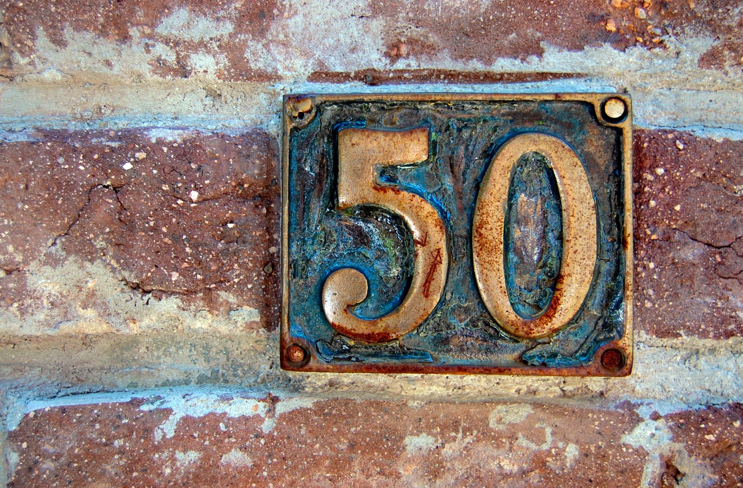 50 sign on wall